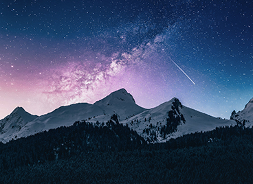 Mountain range and starry sky to represent growth, one of IP Group's values